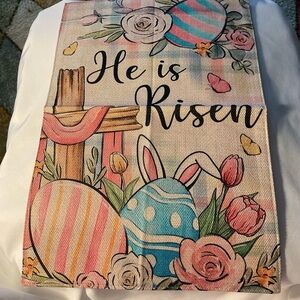 Easter Themed Garden Flag - He is Risen
